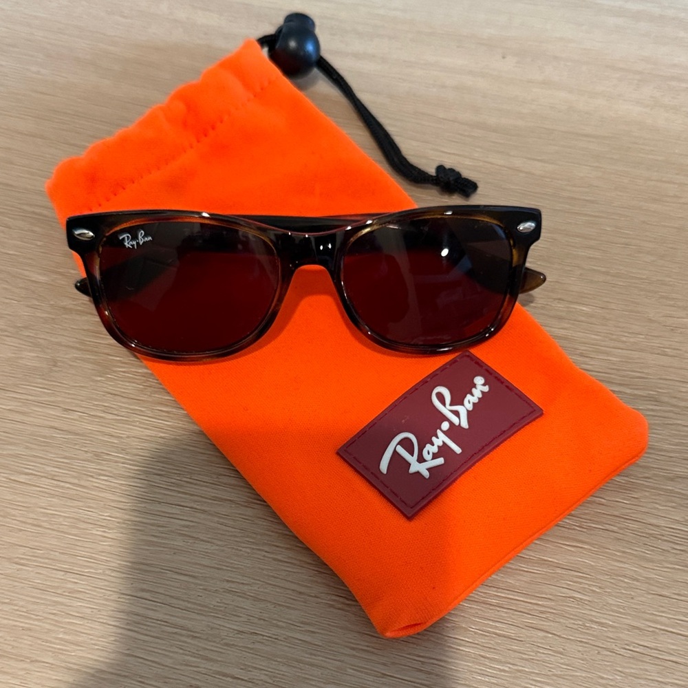 Ray-Ban Jr. Wayfarer Kids Tortoise Shell Sunglasses - Picture 5 of 5